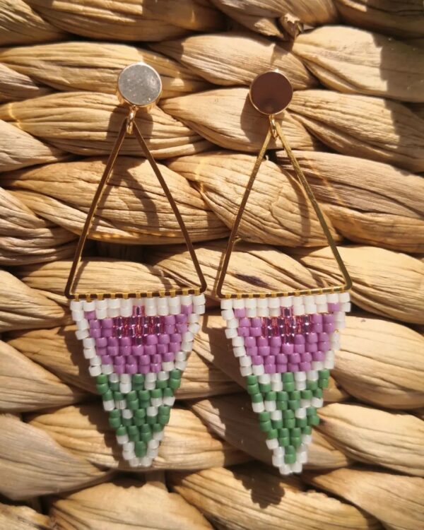 aretes artesanales de flores